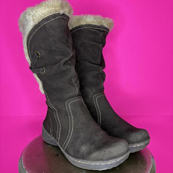 Bass Denver Brown Suede Mid-Calf Winter Boot Sz 6.5 - Picture 1 of 8